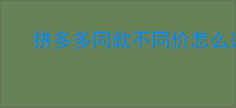 拼多多同款不同价怎么选？如何挑选价格                </div>
                                <div class=