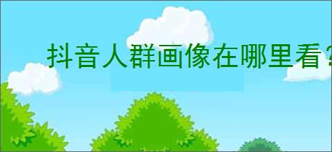 抖音人群画像在哪里看？                </div>
                                <div class=